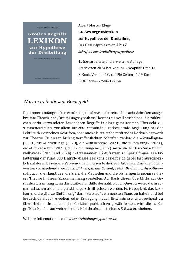 Flyer zum Begriffslexikon Dreiteilungshypothese