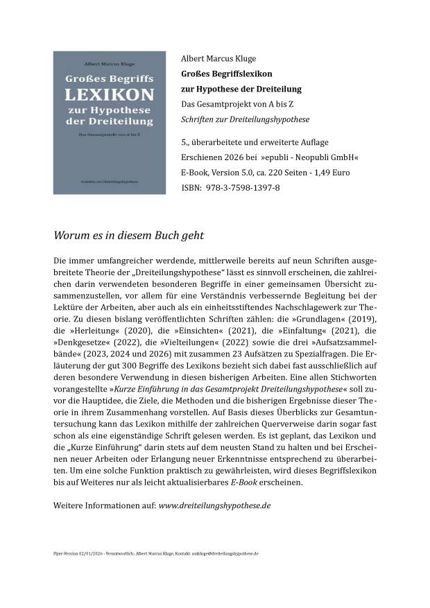 Flyer zum Begriffslexikon Dreiteilungshypothese